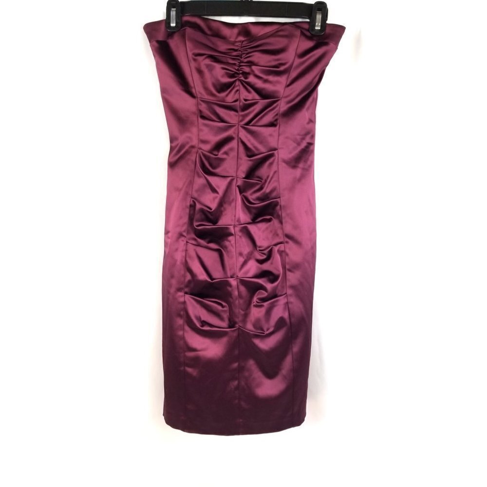 Nicole Miller Size 4 Wine Strapless Cocktail Dress